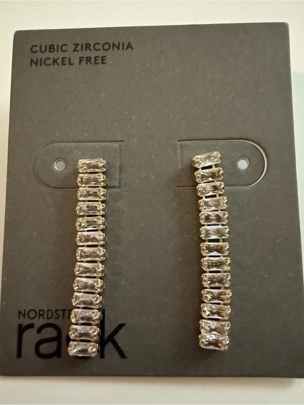 Nordstrom Rack Gold-Setting Clear Stone Linear Drop Earrings